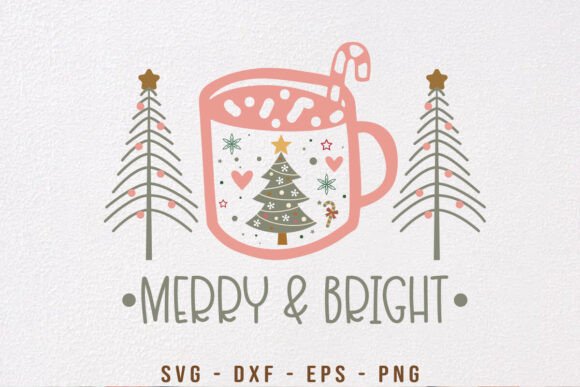 Boho Christmas Merry Bright SVG PNG