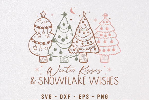 Boho Christmas Winter Kisses SVG PNG