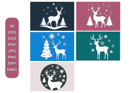 Christmas Deer and Snowflakes SVG Bundle