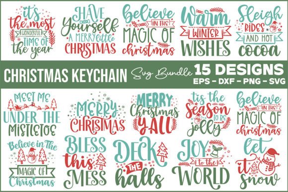 Christmas Keychain Svg Bundle