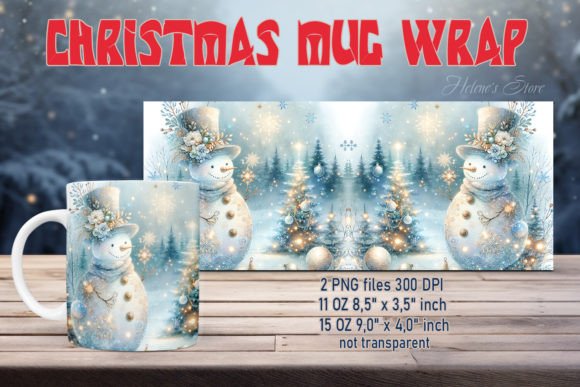 Cute Snowman Mug Wraps Sublimation PNG