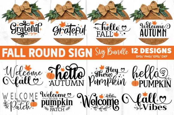 Fall Round Sign SVG Bundle
