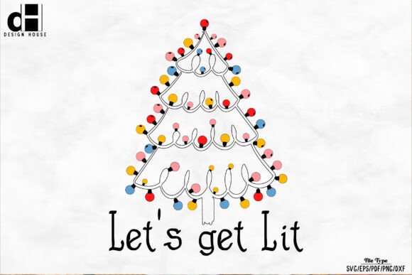 Hand Drawn Christmas Lights SVG PNG