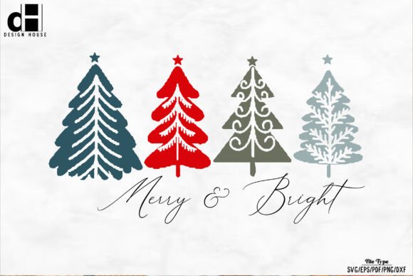 Hand Drawn Christmas Tree Bright SVG PNG