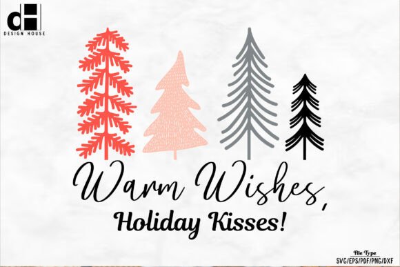Hand Drawn Christmas Tree Warm Wish SVG