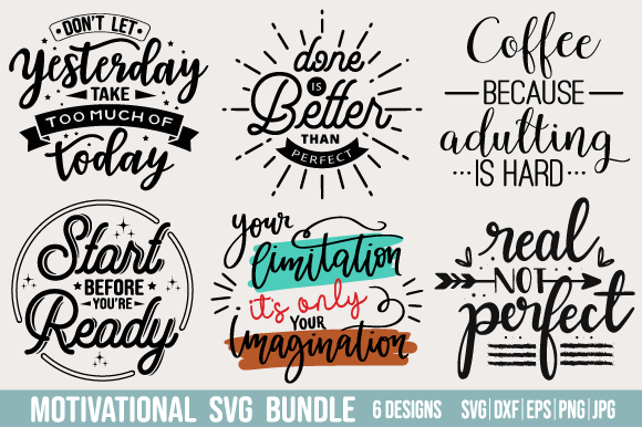 Motivational Quotes Svg Bundle PNG
