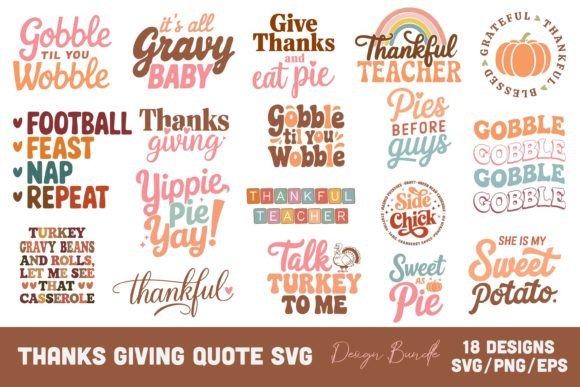 Thanksgiving Quote SVG Design Bundle