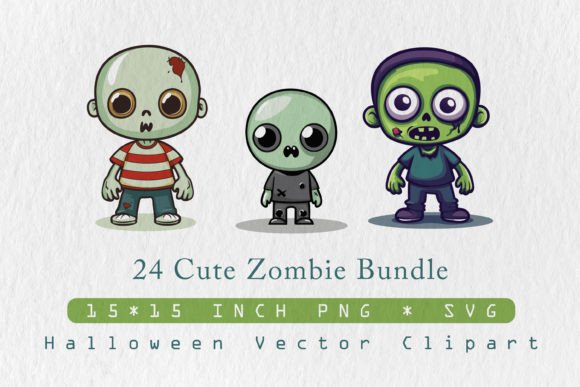 Zombie SVG Bundle Halloween Clipart